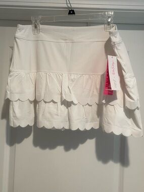 NWT Lilly Pulitzer Mesha Scallop Skort, White, XL